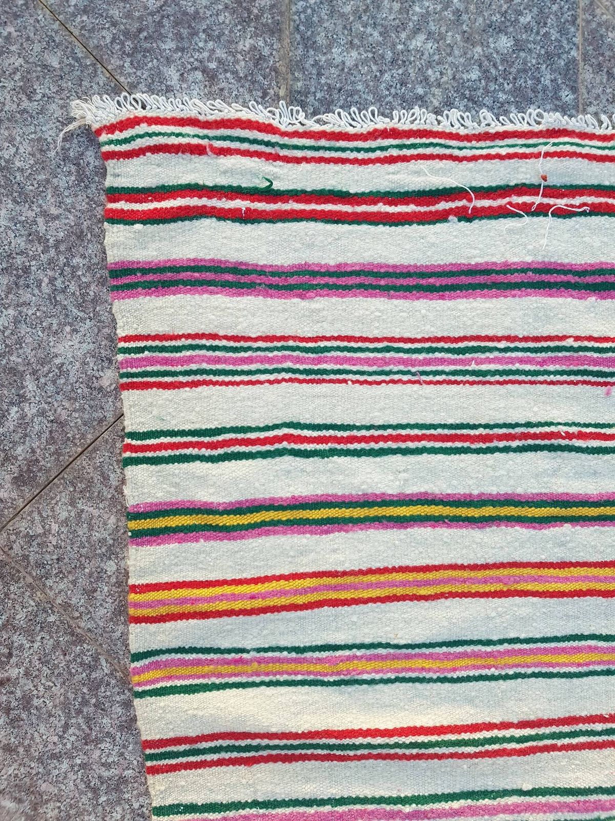 Xxl Handmade Striped Vintage Berber Area Rug    Algerian Ethnic Bohemian Carpet 422 X 187cm photo buy