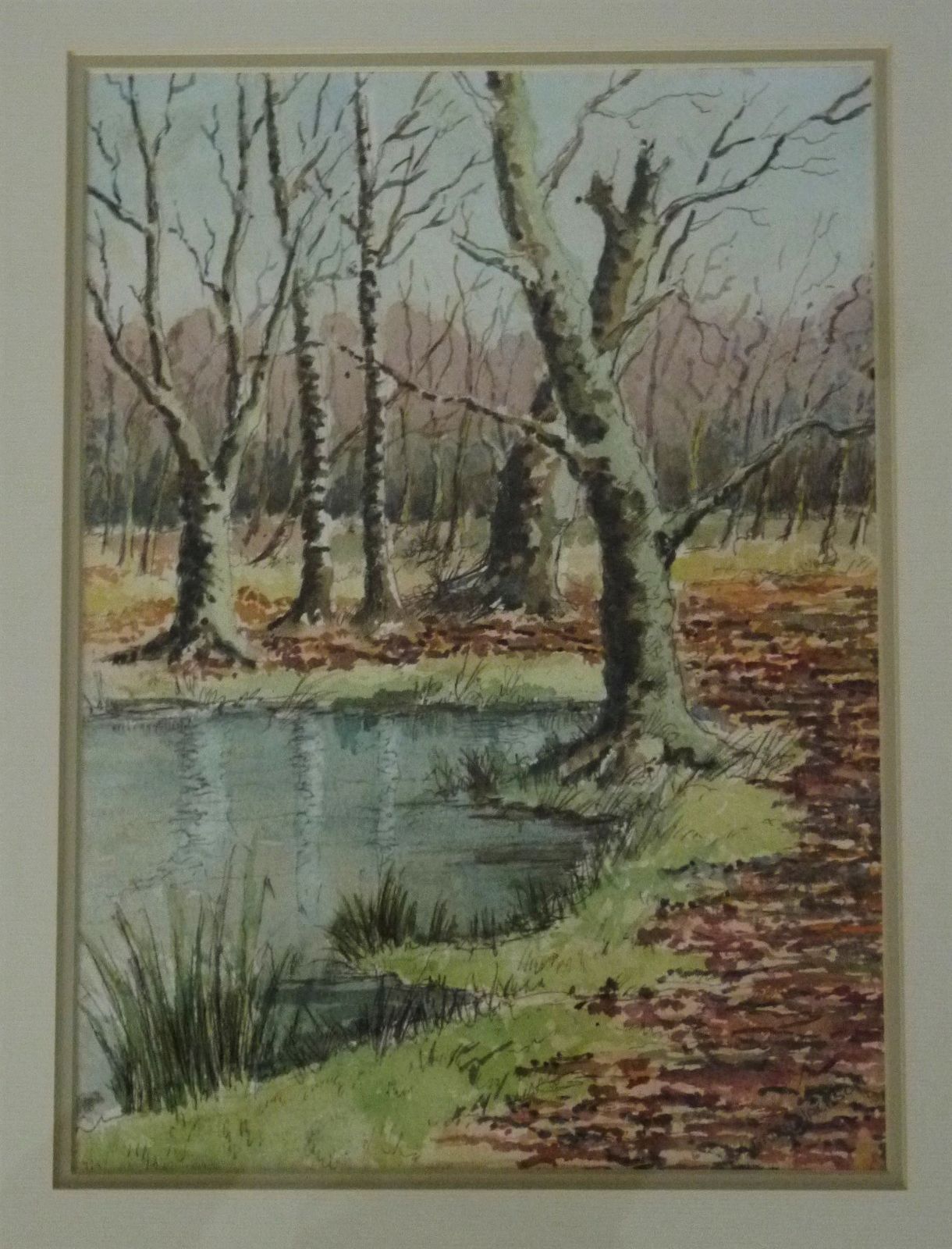 Signed Watercolour Of A Winter Landscape