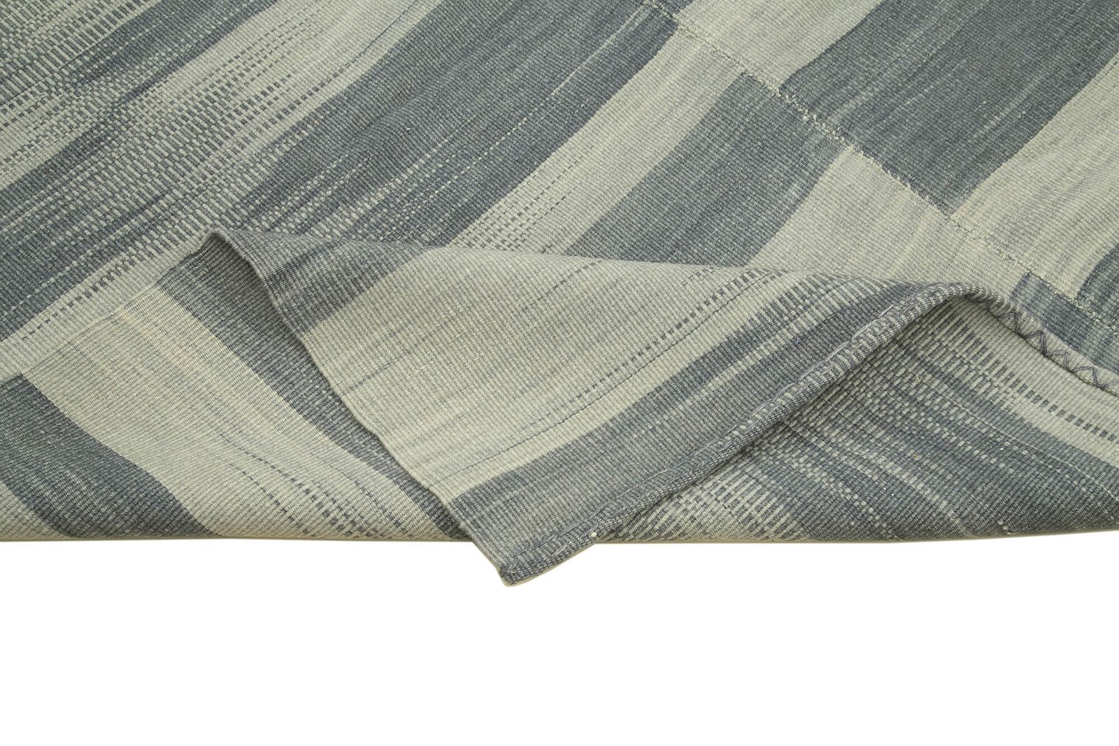 Turkish Handmade 2000s 201 Cm X 288 Cm Grey Modern Design Kilim Rug photo vinterior
