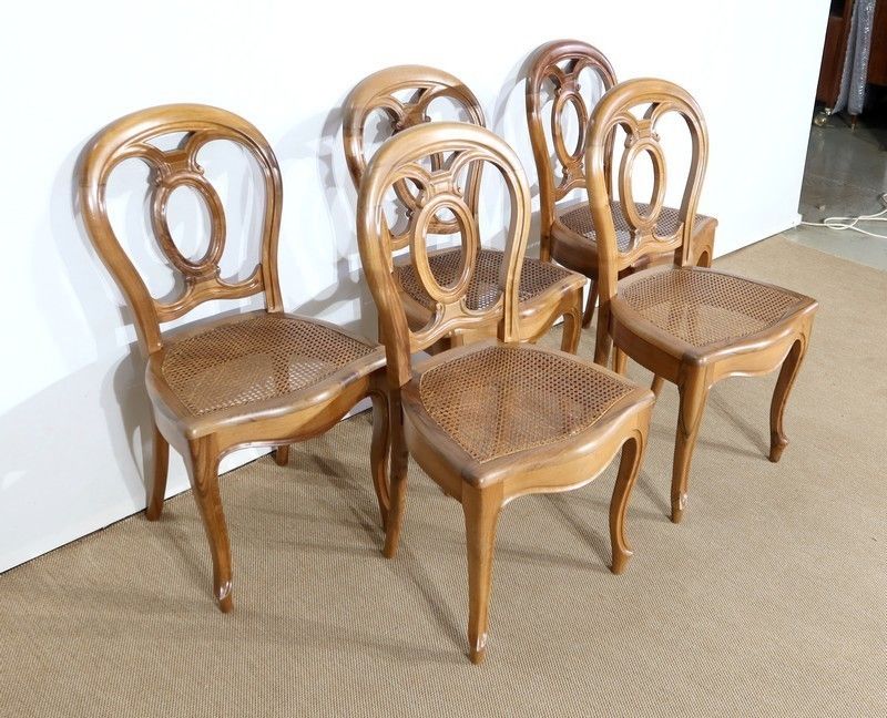 Set Of 5 Solid Walnut Chairs In The Louis XV Style, Napoleon III Period   Mid 19th Century photo furniture