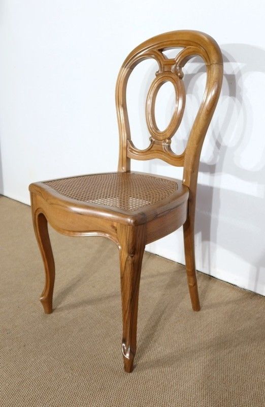 Set Of 5 Solid Walnut Chairs In The Louis XV Style, Napoleon III Period   Mid 19th Century photo vinterior