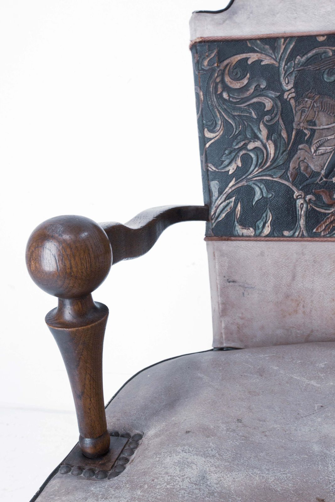 Furniture Spanish Mid Century Swivel Armchair Desk Chair Circa 1940 photo