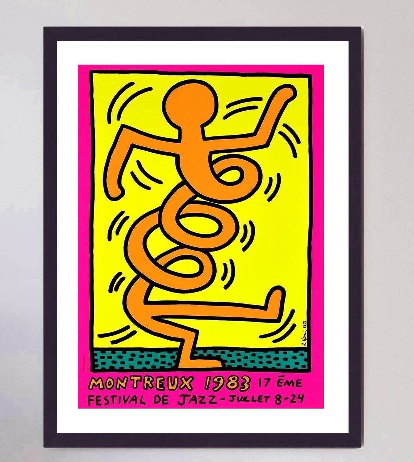 Keith Haring Montreux Jazz Festival Pink, Original Vintage Poster photo furniture