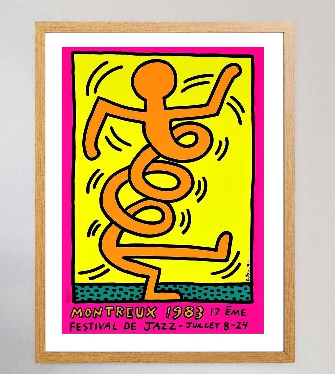Keith Haring Montreux Jazz Festival Pink, Original Vintage Poster photo Art