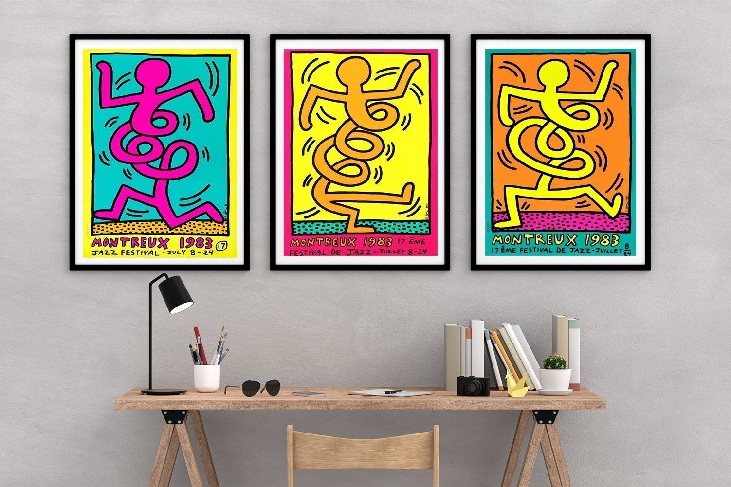 Keith Haring Montreux Jazz Festival Pink, Original Vintage Poster photo vinterior
