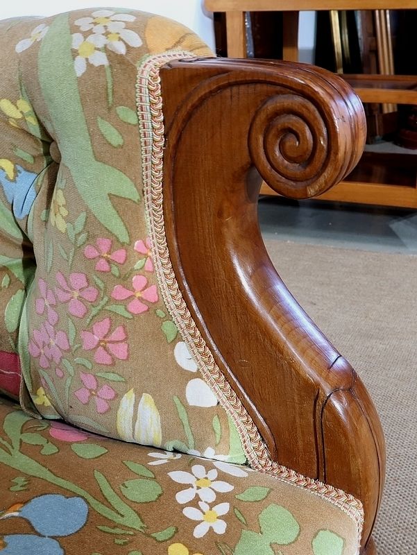 photo furniture Small Cherry Wood Wing Sofa, Restoration Period, Early 19th Century