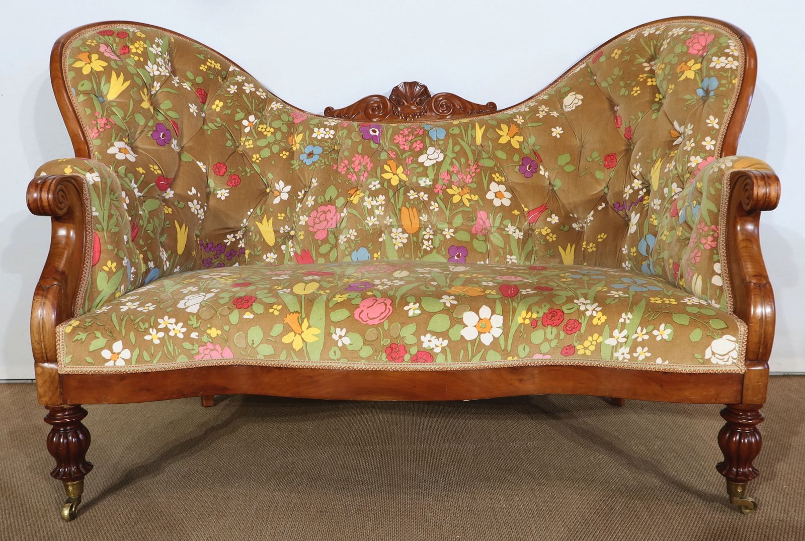 photo buy Small Cherry Wood Wing Sofa, Restoration Period, Early 19th Century