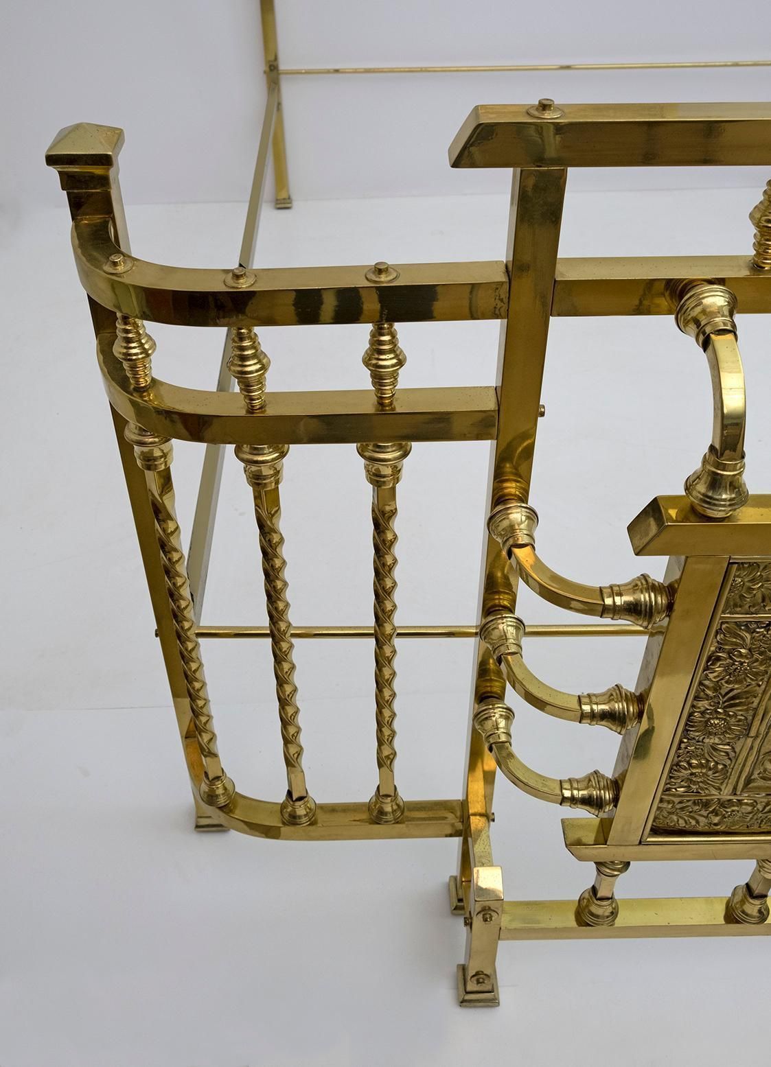 4681.0 Art Nouveau Italian Brass Double Bed Early 1900s photo