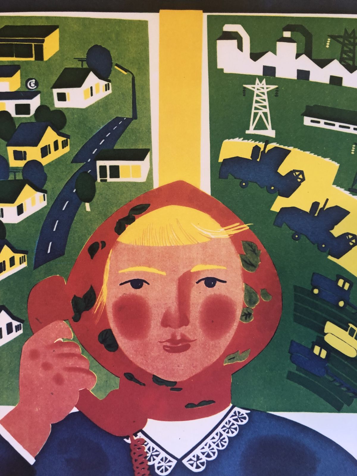 Russian Propaganda Poster 1983 Colourful Woman On Phone photo for sale