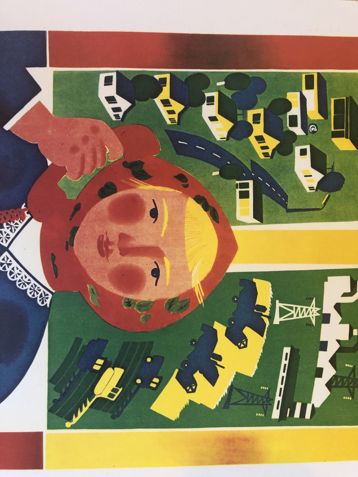 Russian Propaganda Poster 1983 Colourful Woman On Phone photo Art