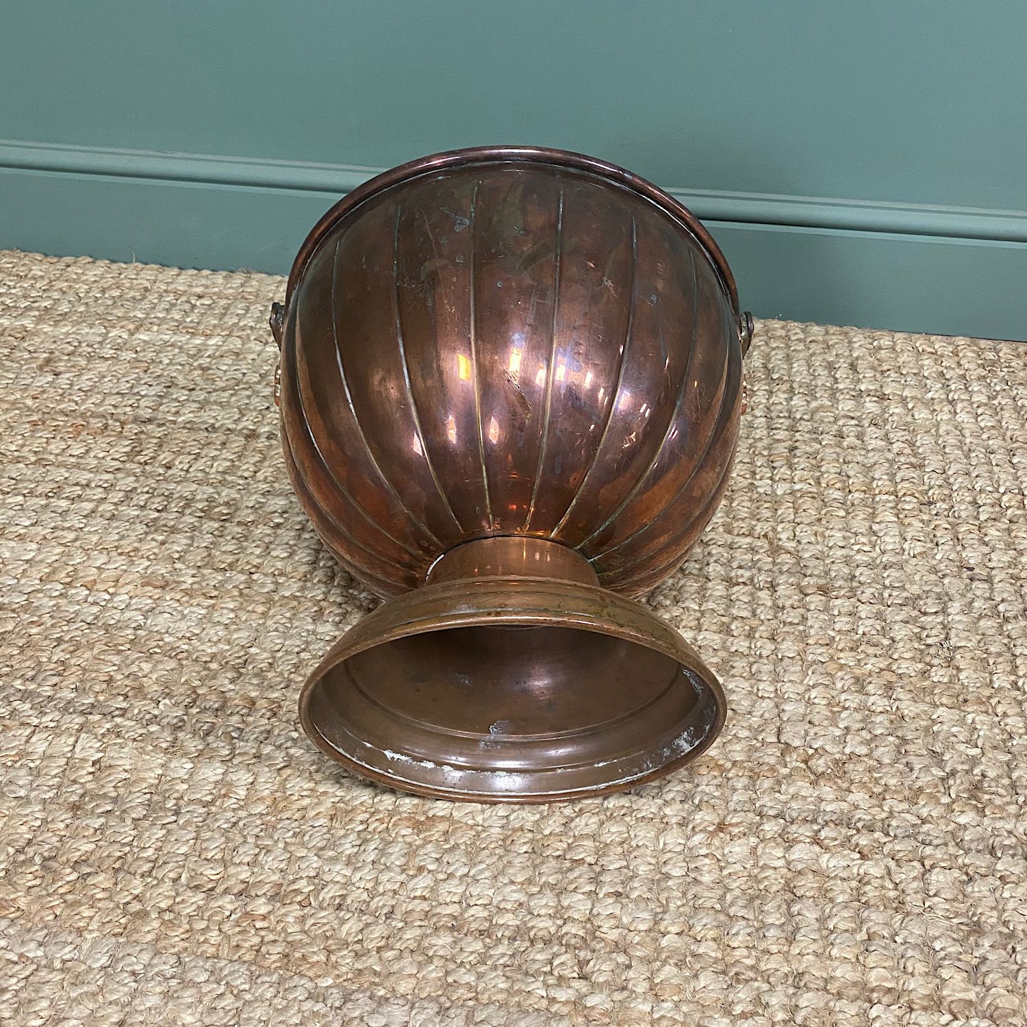 Unusual Arts & Crafts Copper Antique Coal Bucket photo Home Fixtures