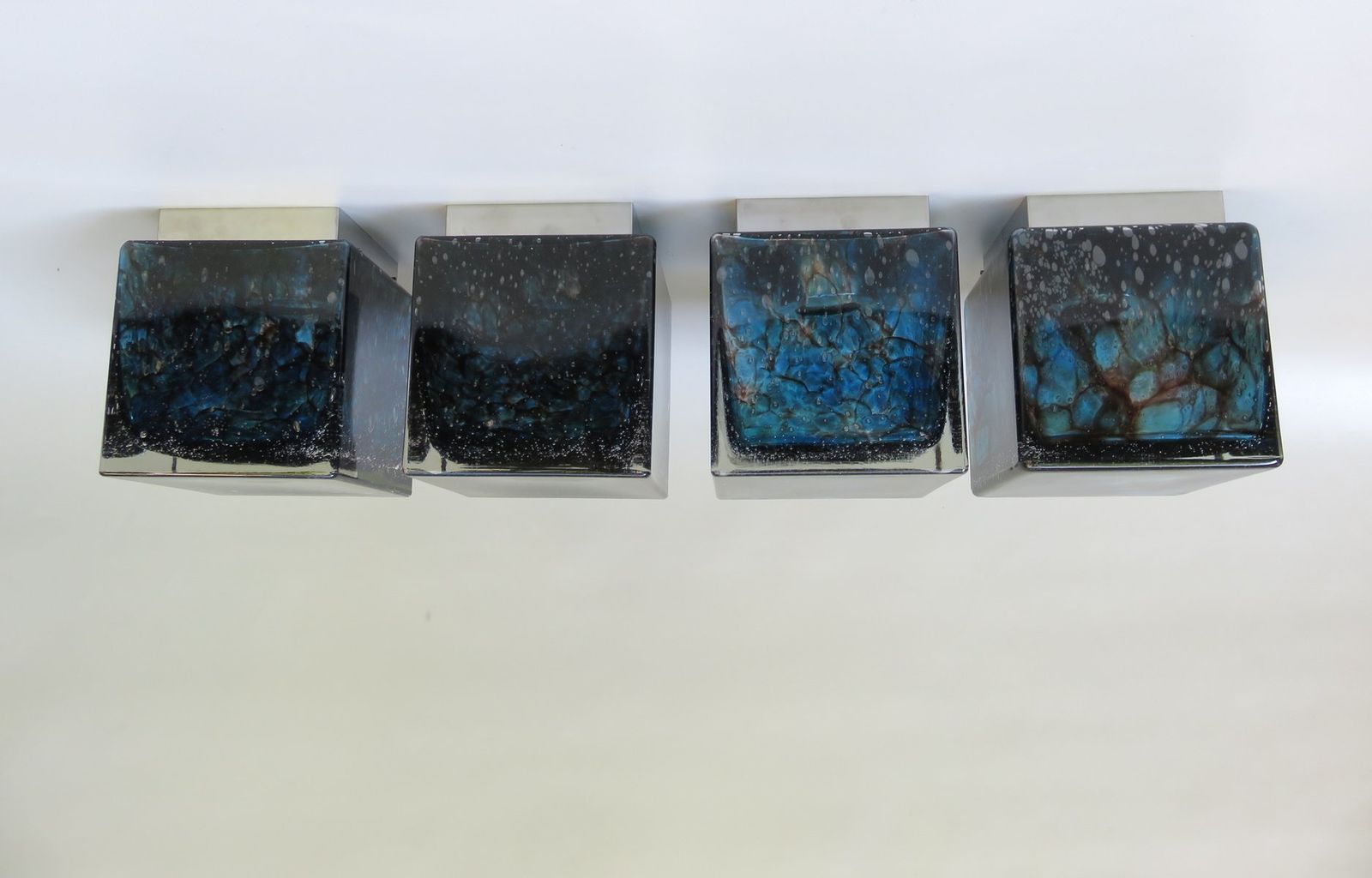 Blue Murano Glass Ceiling Lights From Limburg, 1960s, Set Of 4