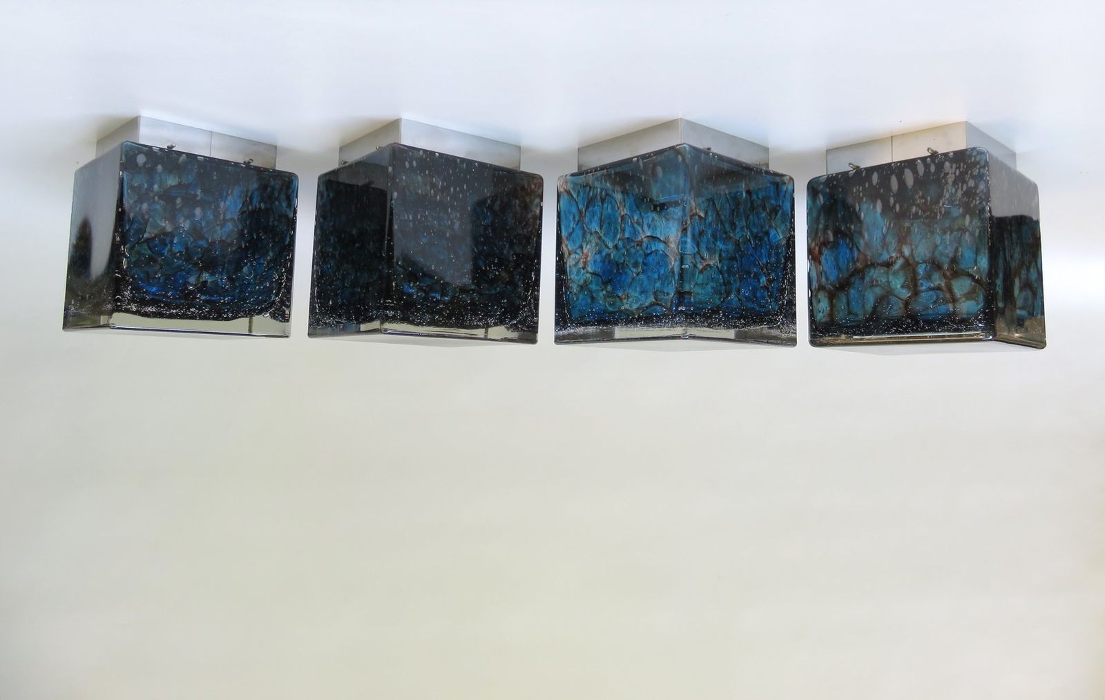 Blue Murano Glass Ceiling Lights From Limburg, 1960s, Set Of 4 photo furniture