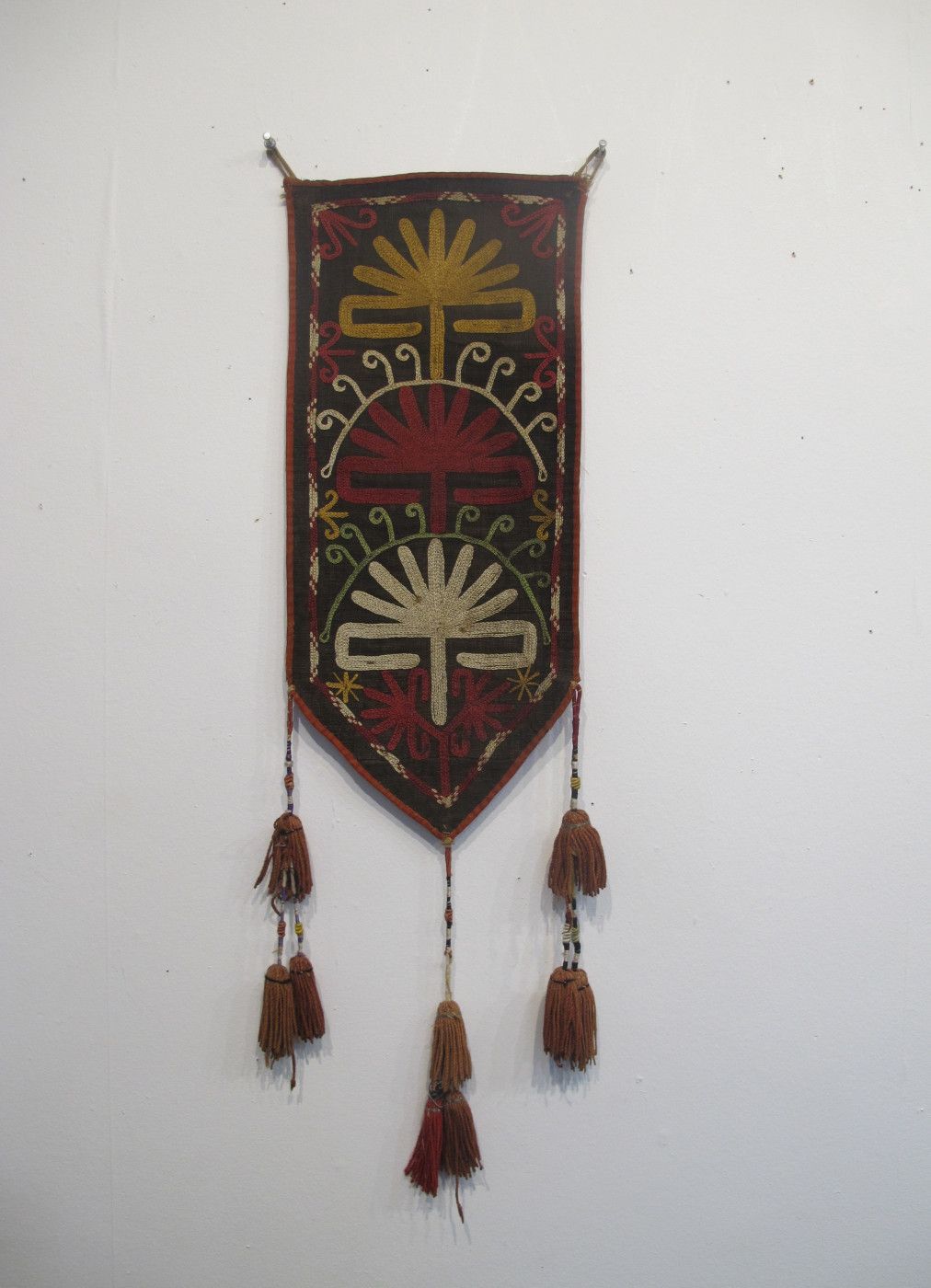 Antique Silk Amulet From Uzbekistan, 65cm X 19cm