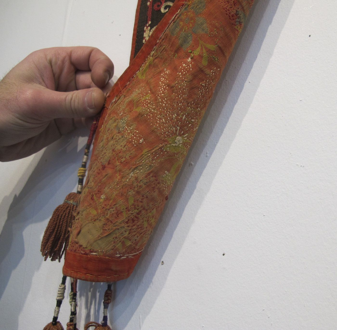 Antique Silk Amulet From Uzbekistan, 65cm X 19cm photo buy