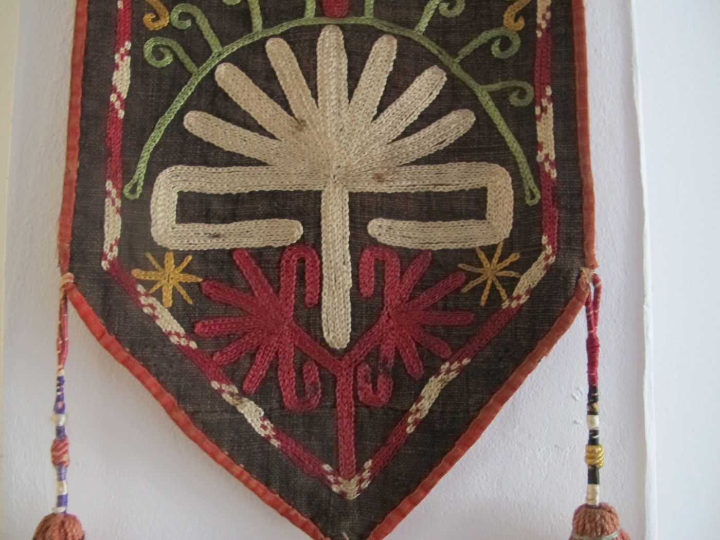 Antique Silk Amulet From Uzbekistan, 65cm X 19cm photo vintage