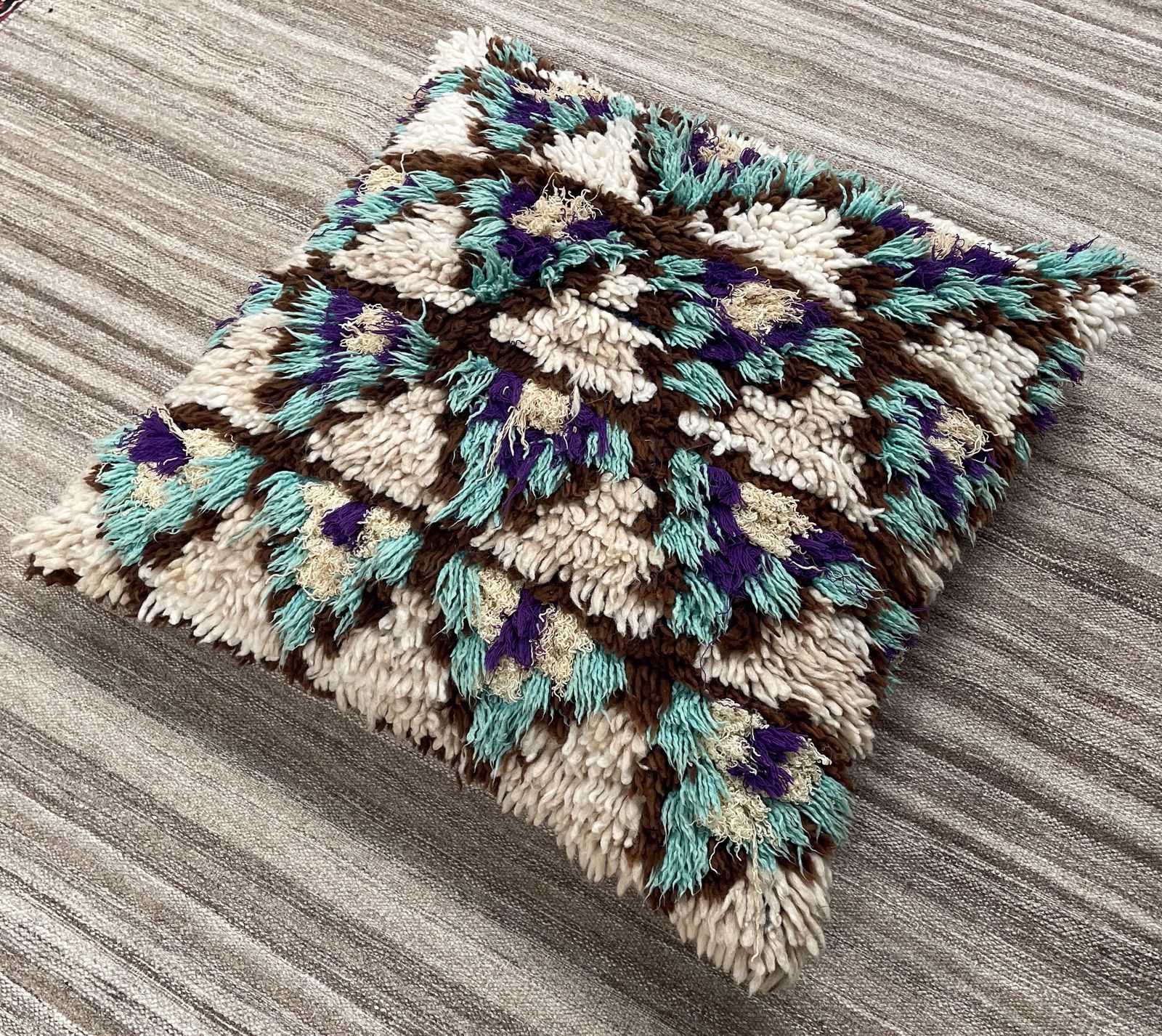Vintage Boucherouite Floor Cushion (70x70cm)