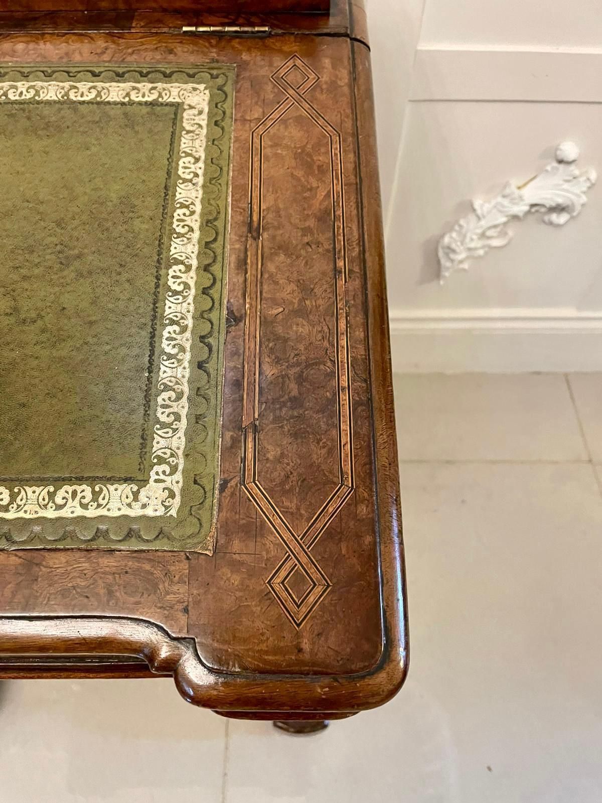 Antique Victorian Quality Burr Walnut Inlaid Freestanding Davenport photo buy