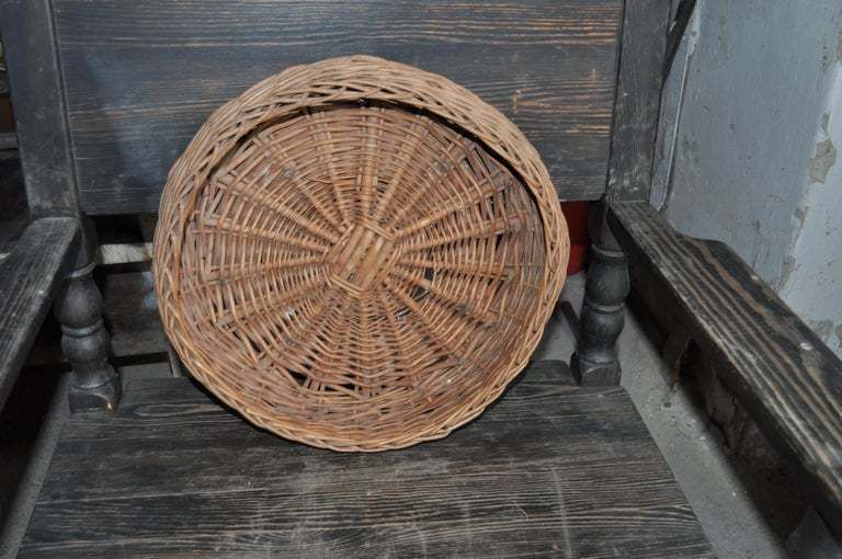 Round European Wicker Basket, 1940s photo for sale