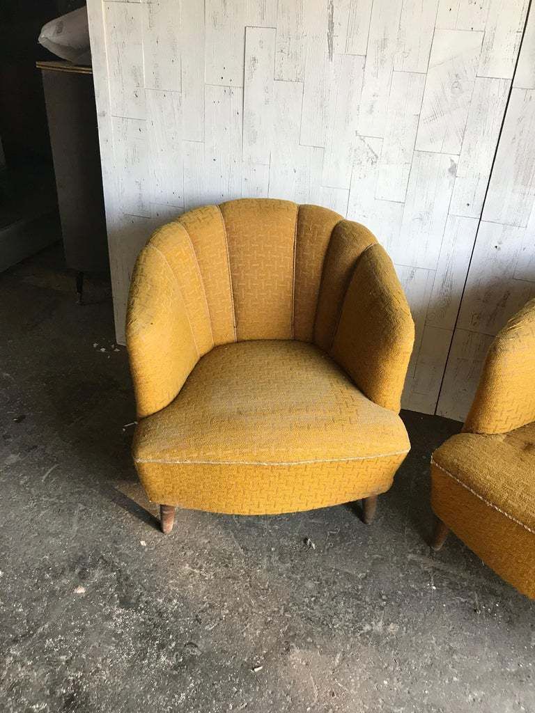 Pair Of Original Art Deco Club Armchairs, Circa 1940s photo Furniture