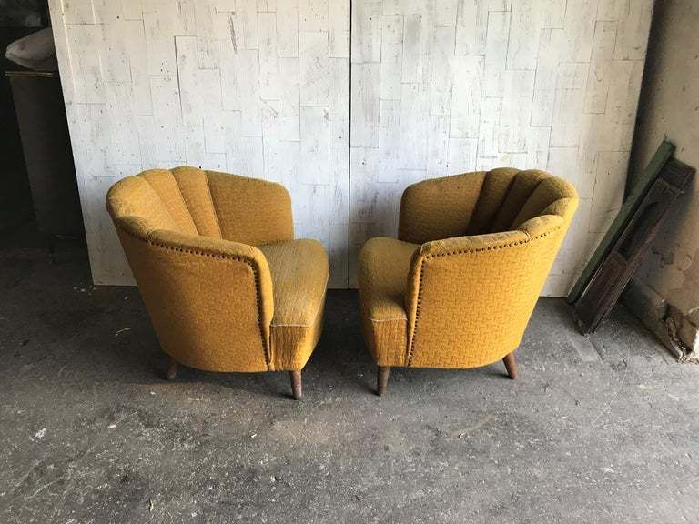 Pair Of Original Art Deco Club Armchairs, Circa 1940s photo 1339.0