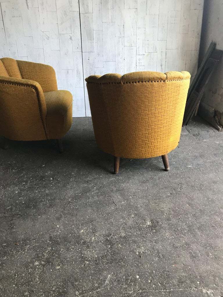 Pair Of Original Art Deco Club Armchairs, Circa 1940s photo vinterior