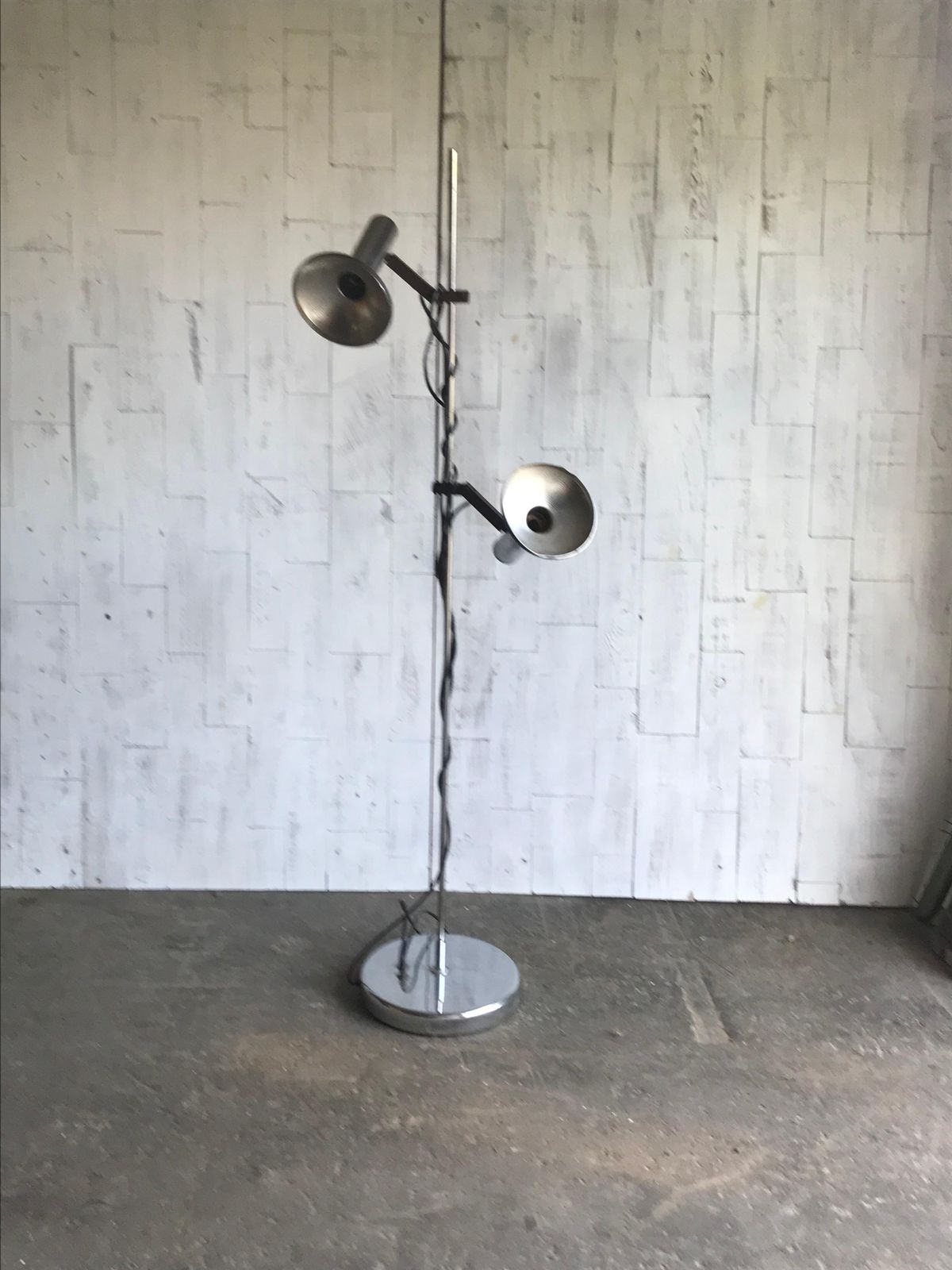 Chrome Floor Lamp With 2 Adjustable Shades photo furniture