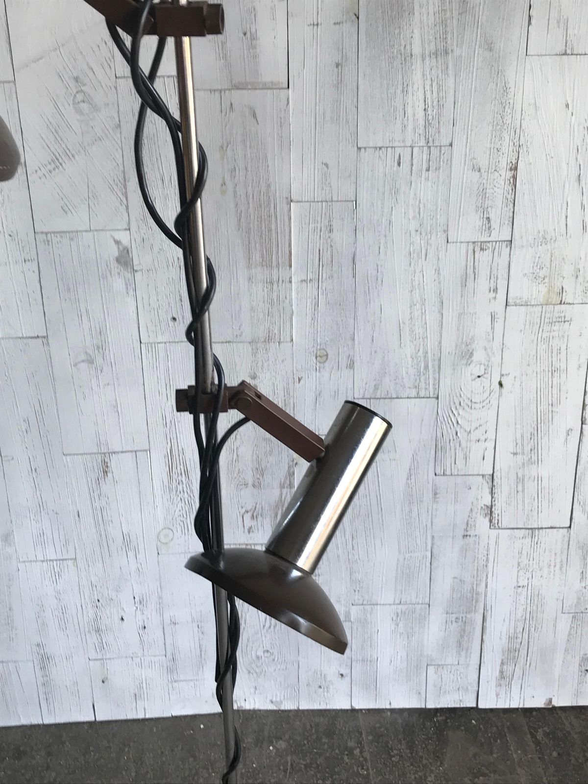 Chrome Floor Lamp With 2 Adjustable Shades photo vinterior