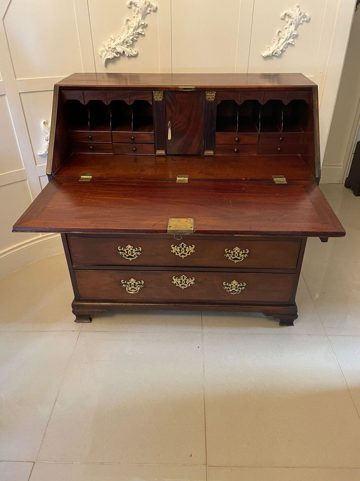 Outstanding Antique George III Quality Mahogany Bureau photo for sale