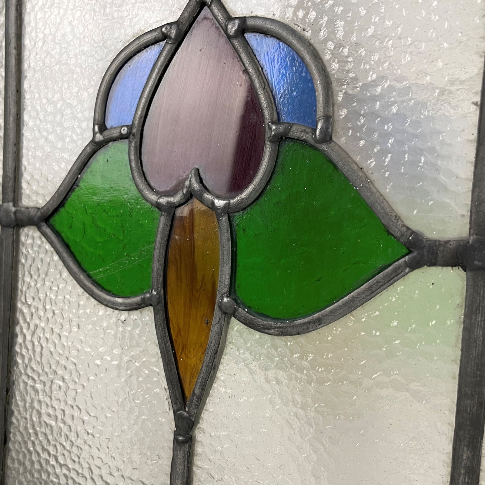 Pair Of Reclaimed Stained Glass Leaded Lights Windows In Frames photo furniture