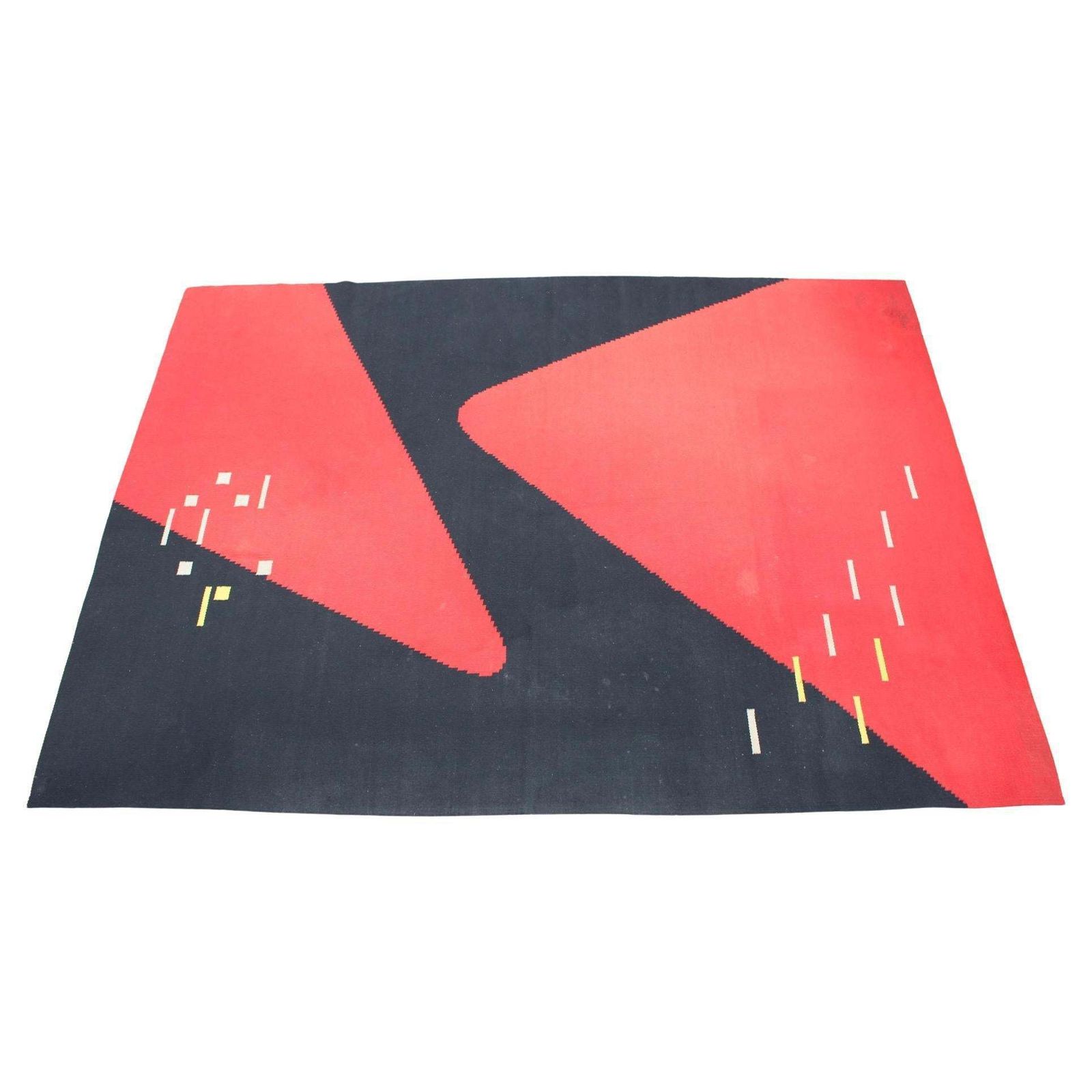 Design Organic Abstract Geometric Carpet Rug In Style Of Antonín Kybal, 1950s