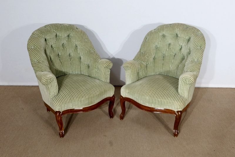 Pair Of Armchairs, Napoleon III Period, Mid 19th Century