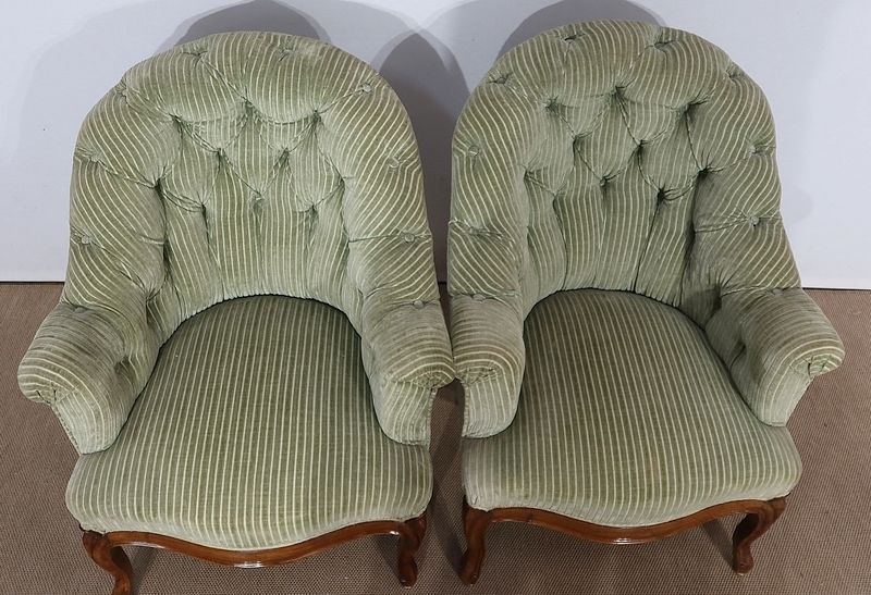 Pair Of Armchairs, Napoleon III Period, Mid 19th Century photo buy