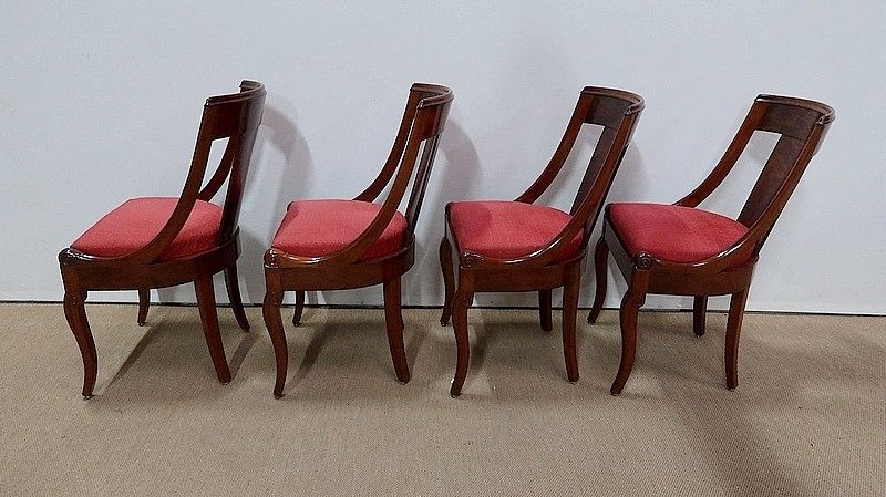 Four Mahogany Chairs, Restoration Period  1st Part Of The 19th Century photo 2575.0