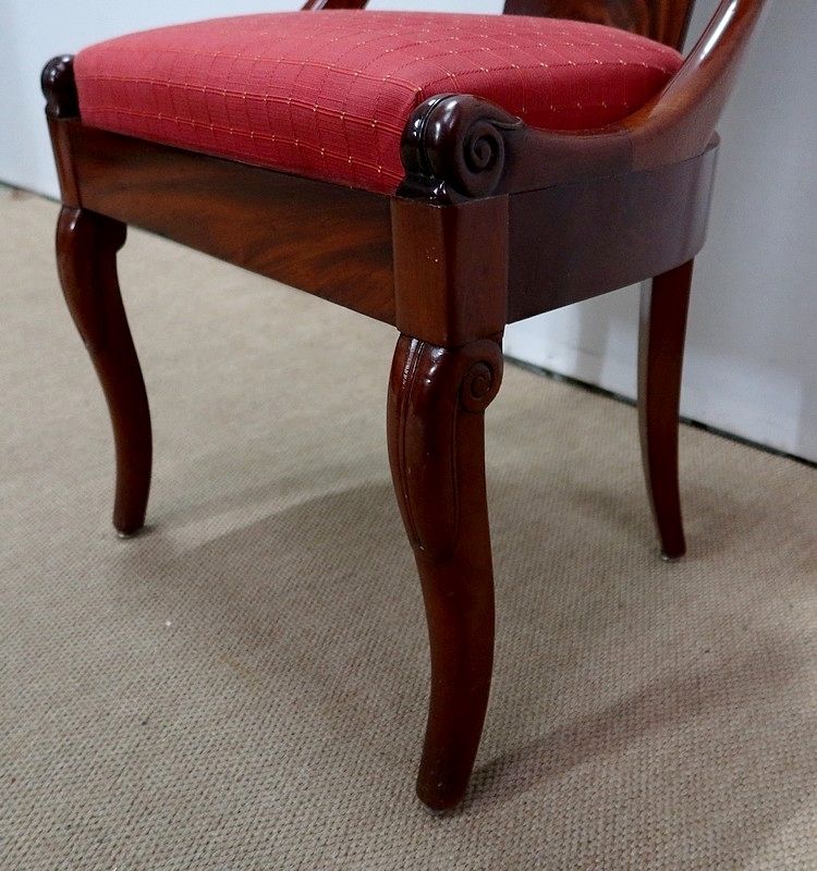 photo vintage Four Mahogany Chairs, Restoration Period  1st Part Of The 19th Century