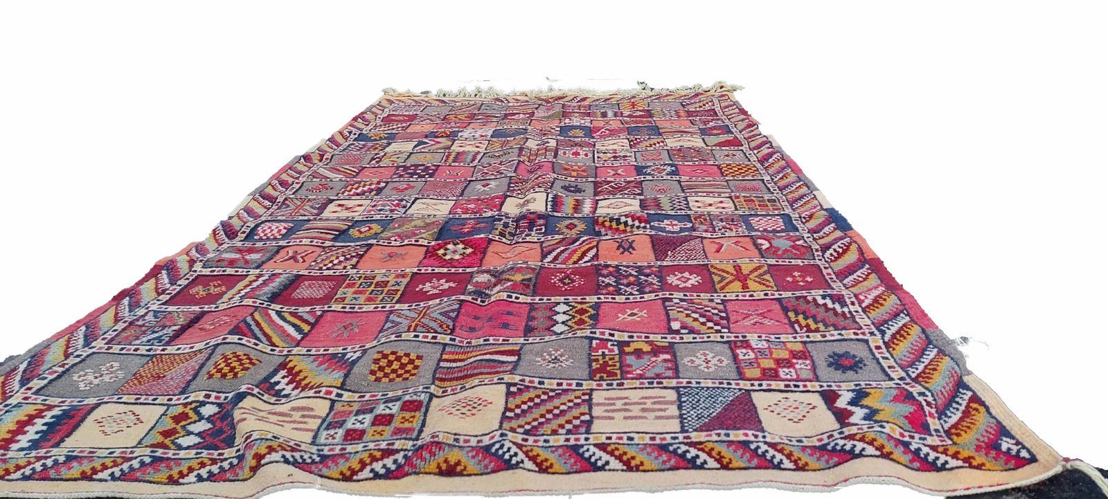 Large Handmade Moroccan Berber Rug. Colourful Berber Camel Wool Carpet/  9.3x5.1 Ft photo buy