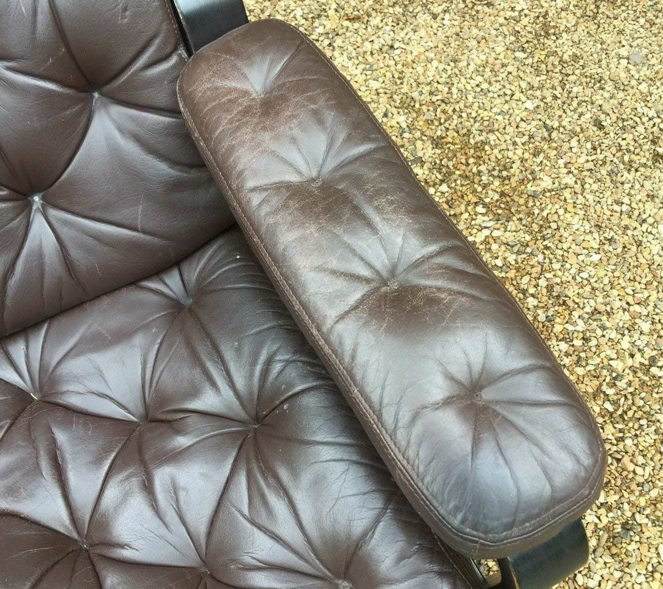 1960's Oy Bj Dahlqvist Dark Brown Leather Armchair photo buy