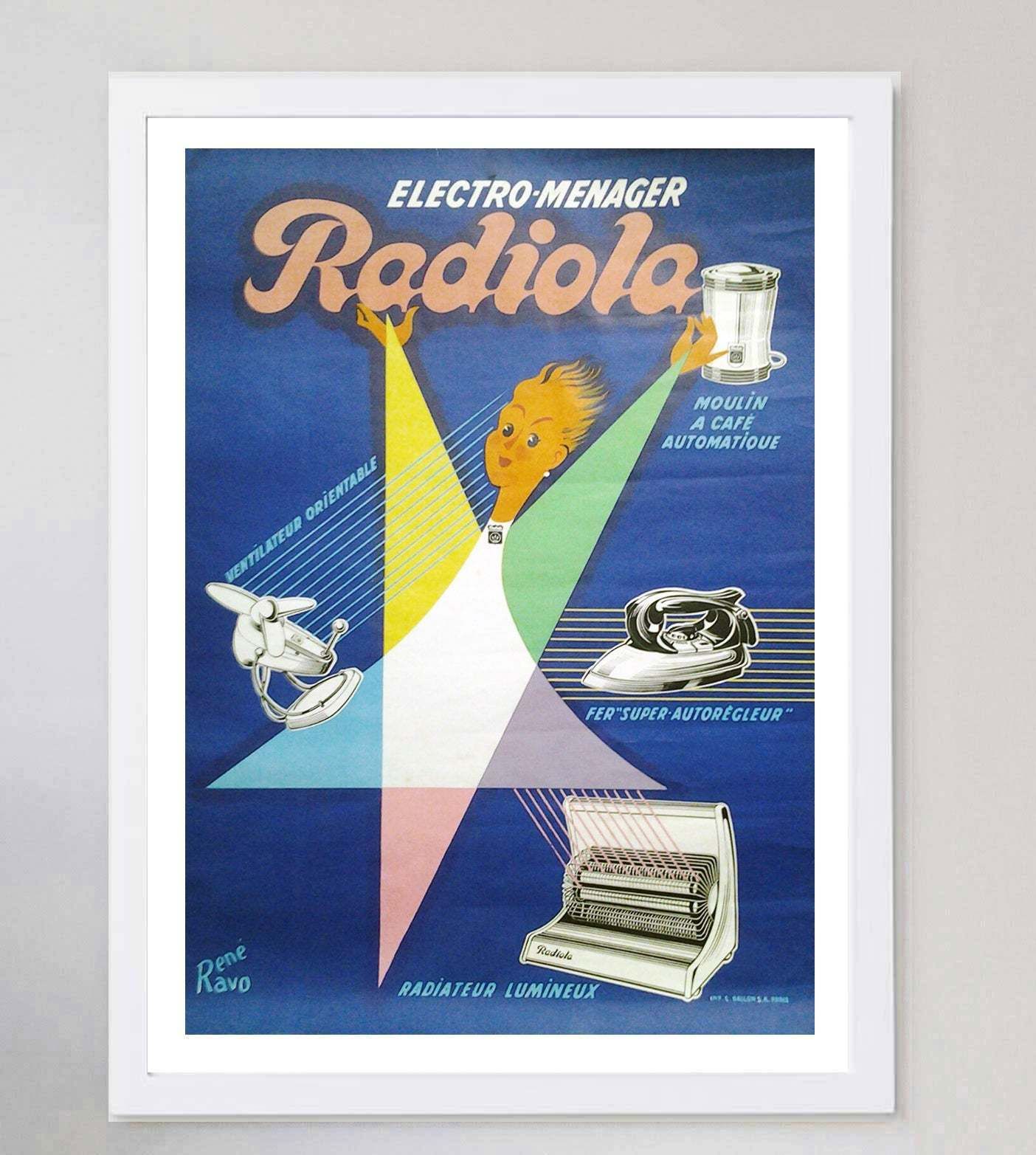 Radiola   Electro Menager Original Vintage Poster photo for sale