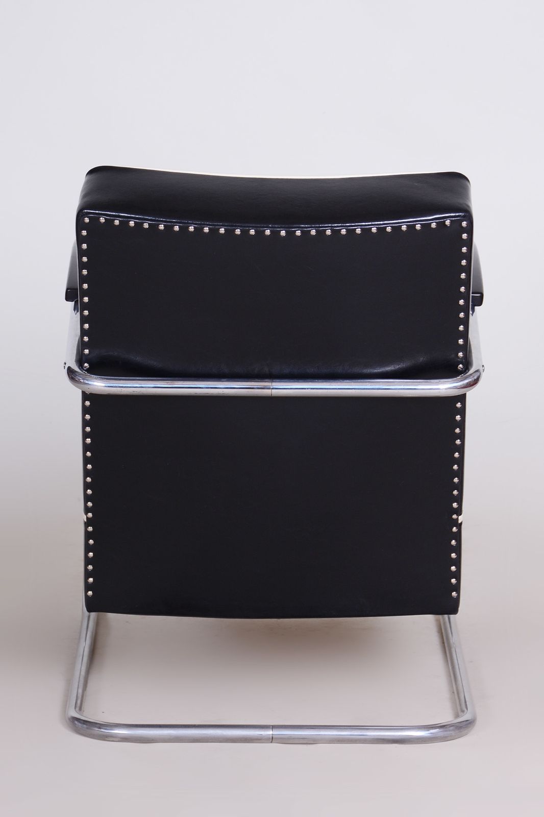 Furniture Black Leather Armchair   1930s Czechia, Made By Mucke Melder And Fully Restored photo