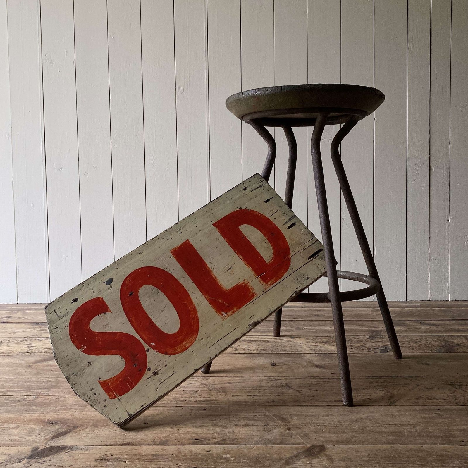 Vintage Wooden Sold Sign photo for sale
