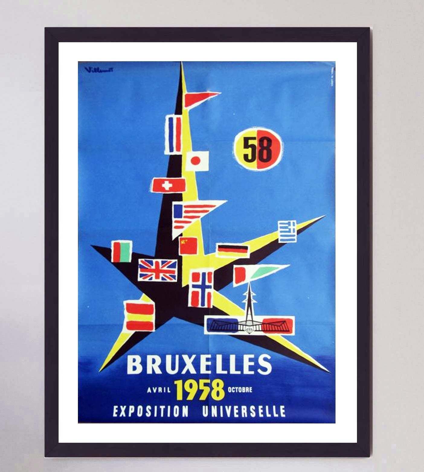 1958 Brussels World's Fair, 1950s, Original Vintage Poster photo furniture
