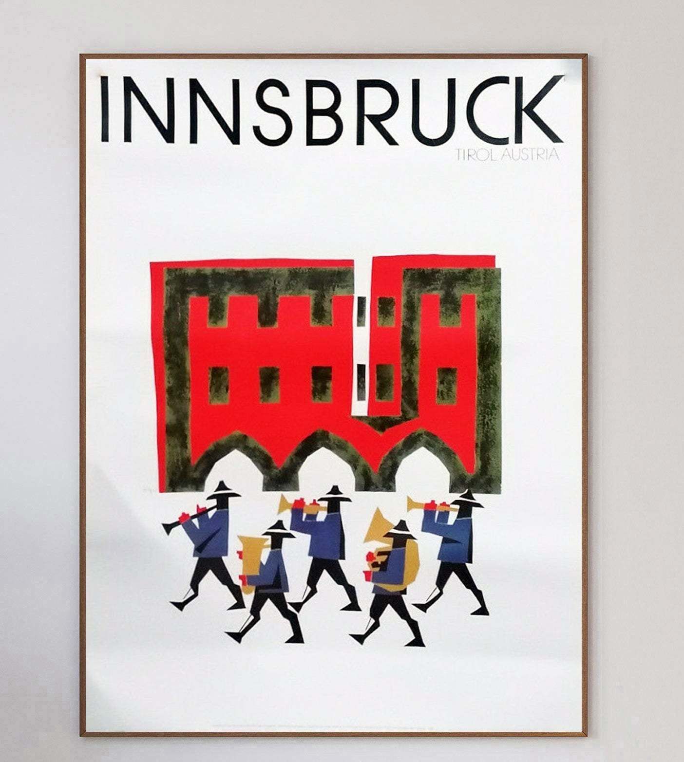 Wonderful Design Celebrating The Austrian City Of Innsbruck., Original Vintage Poster photo 312.0
