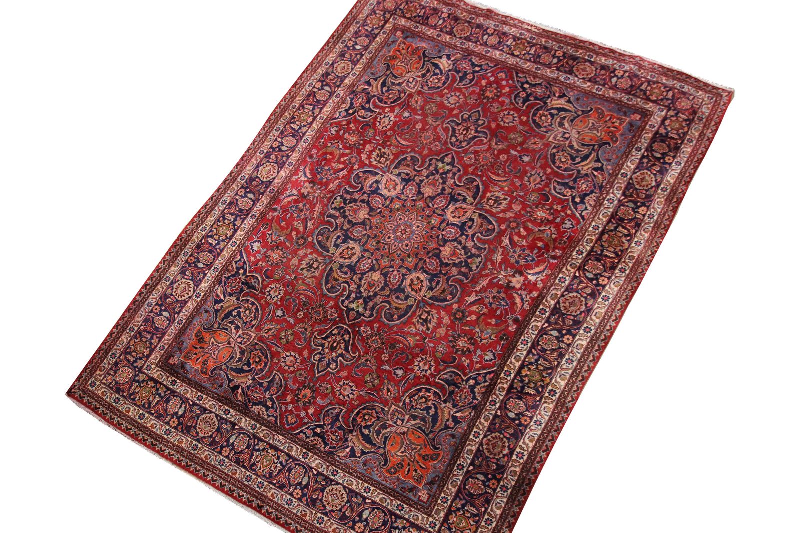 Large Red Living Room Rug Traditional Handmade Oriental Wool Area Rug photo for sale