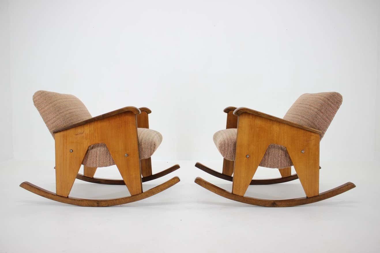 Pair Of Two Mid Century Design Rocking Chairs   Czechoslovakia, 1960s photo furniture