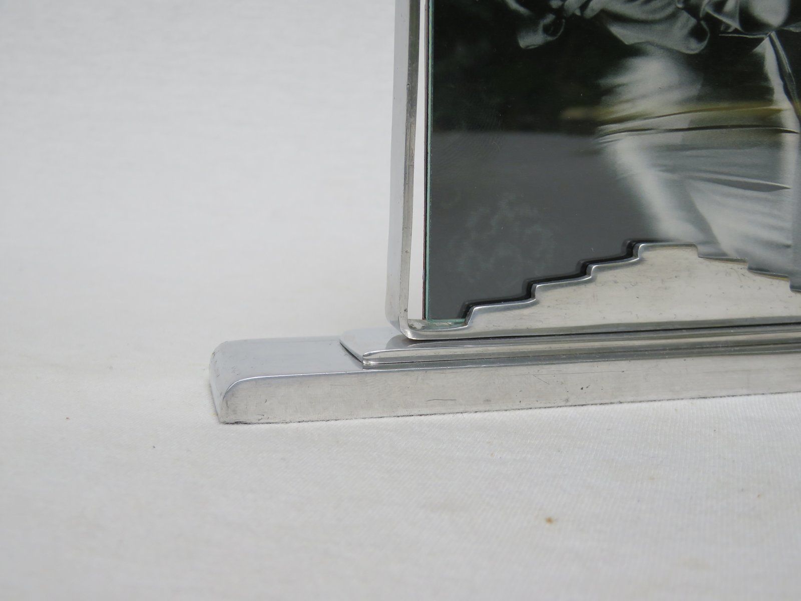 French Art Deco Skyscraper Picture Frame In Polished Aluminum photo vinterior
