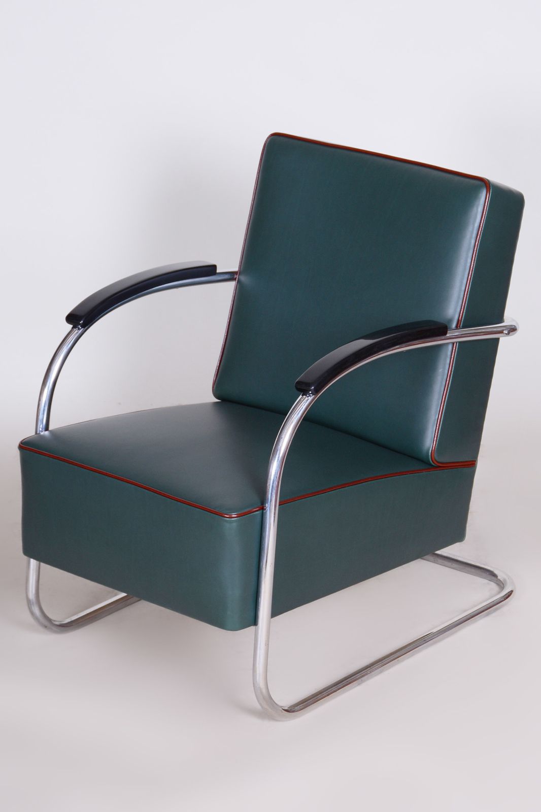 photo furniture Pair Of Blue Bauhaus Armchairs Made By Mucke Melder In 1930s Czechia.