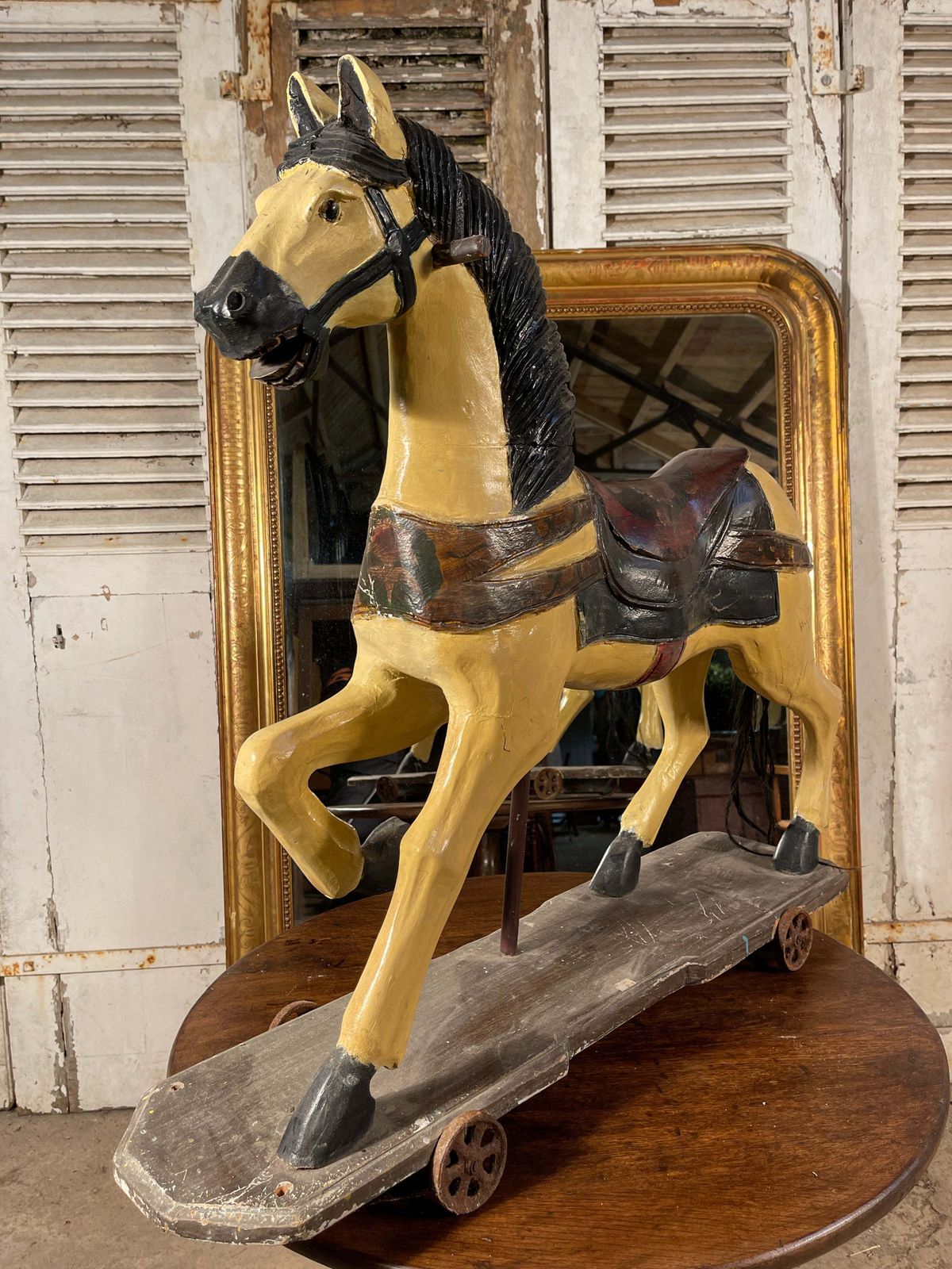 Early Antique German Childs Play Horse Circa 1830