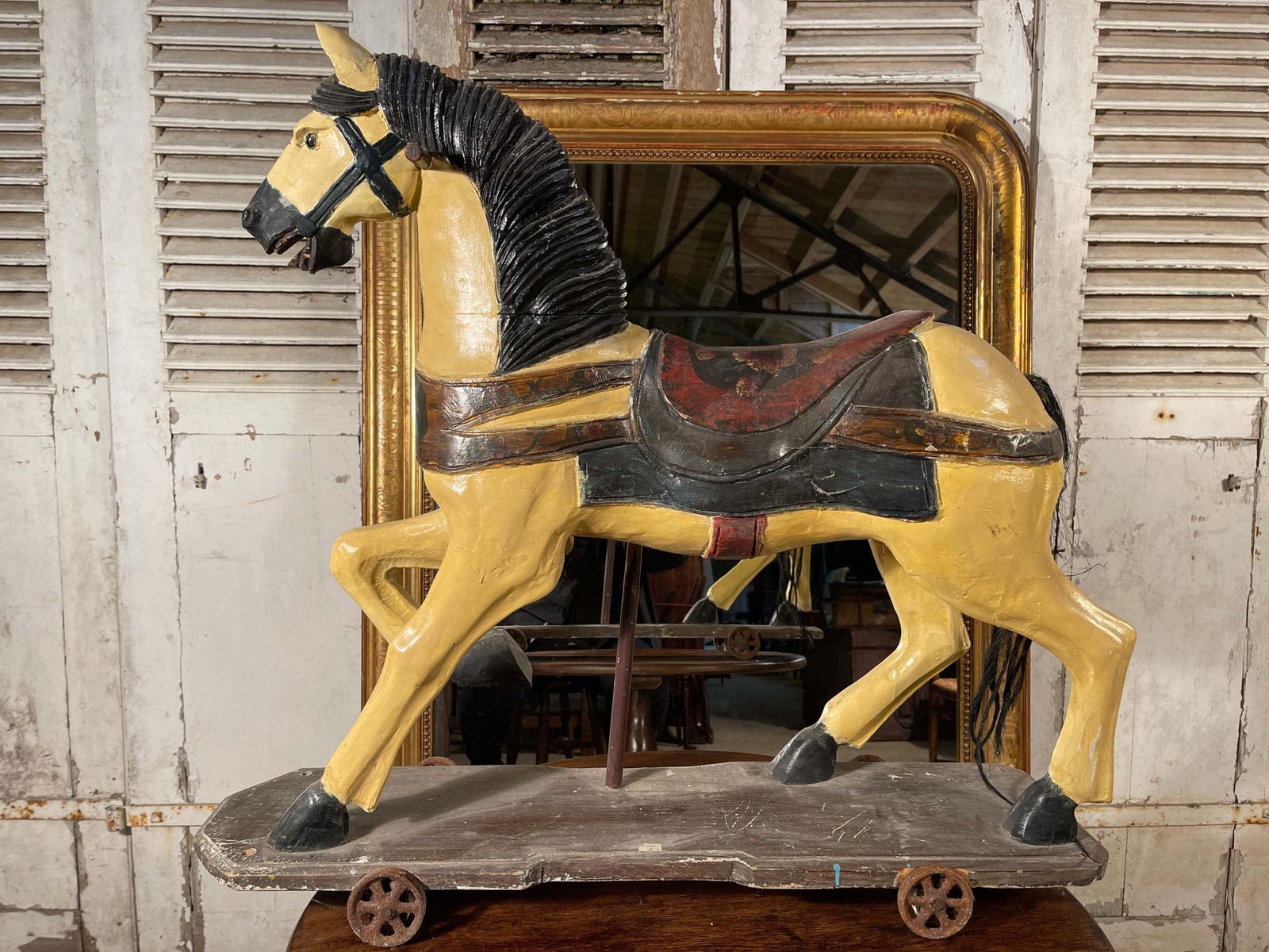 Early Antique German Childs Play Horse Circa 1830 photo furniture
