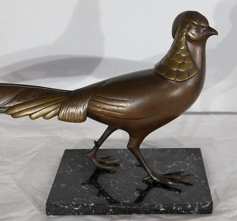 Sculpture "The Pheasant" By Lorino, Art Deco photo Art