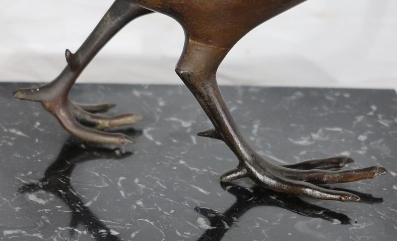 Sculpture "The Pheasant" By Lorino, Art Deco photo vintage